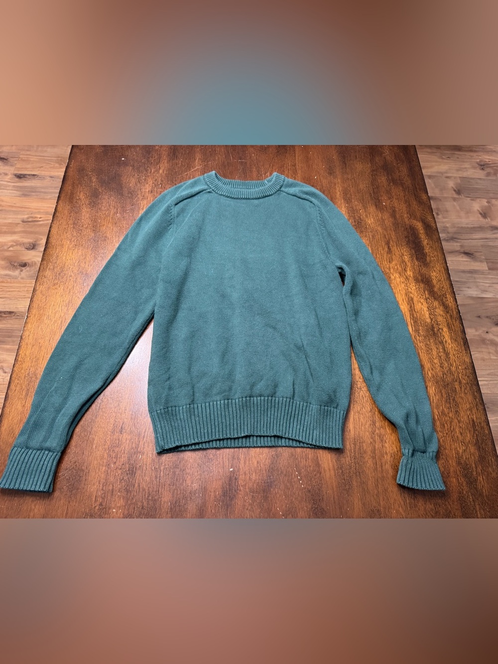 J. Crew Heathered Teal Knit Crewneck Sweater